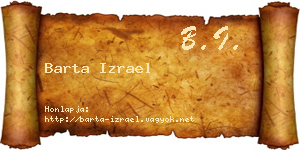 Barta Izrael névjegykártya
